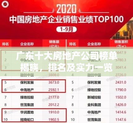 广东十大房地产公司榜单揭晓,排名及实力一览