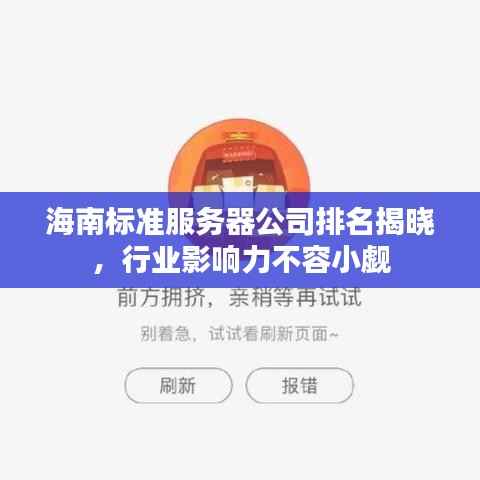 海南标准服务器公司排名揭晓,行业影响力不容小觑